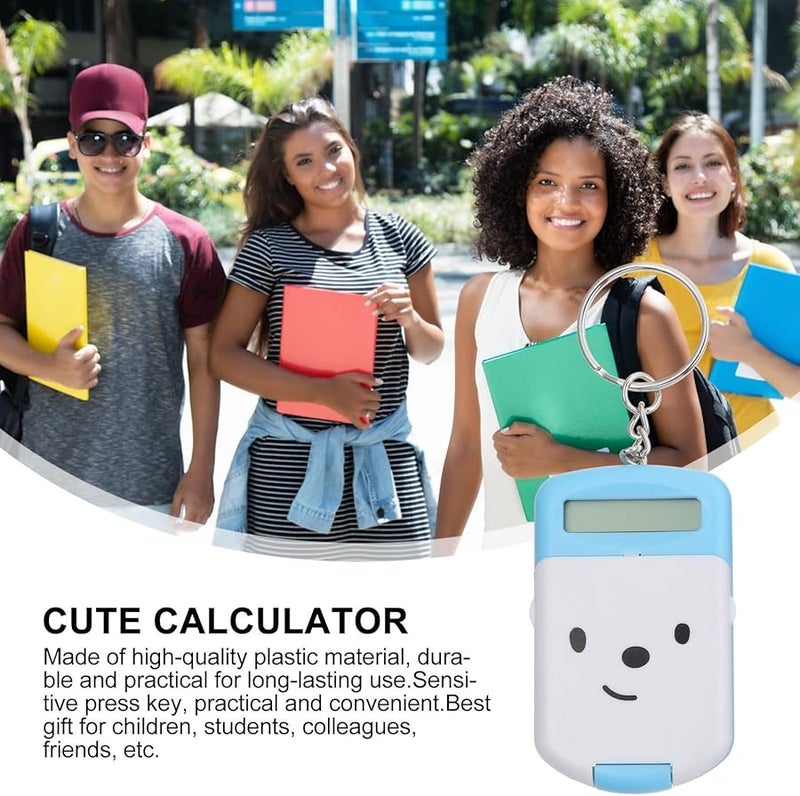 Mini Pocket Size Electronic Calculator Portable Blue for Students School Office - Image 4